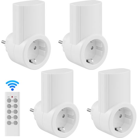 Lot de 4 prises télécommandées 10A, portée 30m pour la maison (1/5)