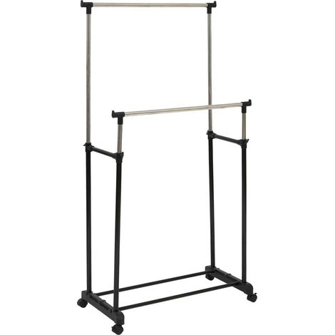 Stender Appendiabiti Doppio con Ruote 96,5x170x84 cm