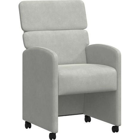 Maison Exclusive - Esszimmerstühle mit Rollen 2 pcs Hellgrau 58 x
