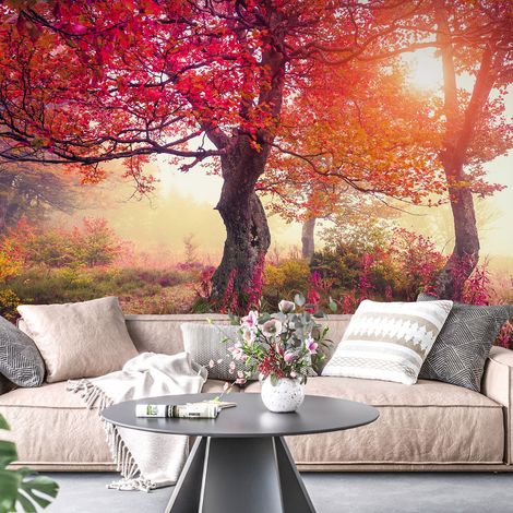Papier peint panoramique - Arbres Automne - 130 cm x 86 cm (1/4)