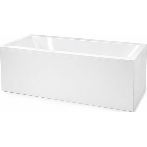 Set Vasca da bagno 180x80 cm e 2 Pannelli Rifilabili - Bianco Lucido - Marina Square Duo