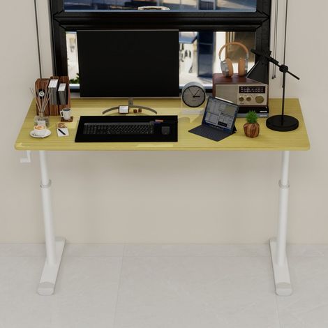 Bureau réglable en hauteur multifonction-Marron-Compact pour enfant et adulte-120x60 cm-Sans chaise (1/5)