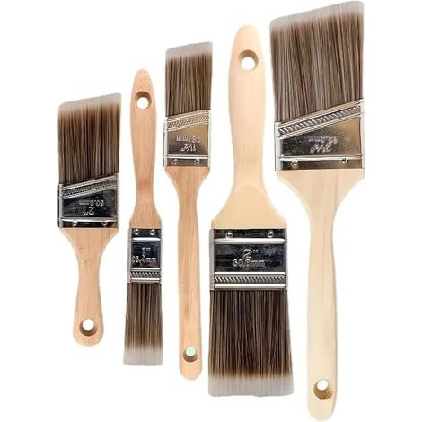 Ensemble de 5 pinceaux de qualité professionnelle, adaptés à tous les projets, ensemble de pinceaux plats en nylon/polyester.