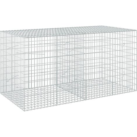 vidaXL Gabione con Filo da 5 mm e Rete da 5x10 cm 200x100x100 cm (1/5)