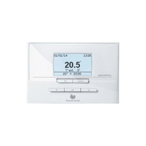 Saunier Duval – Thermostat d'ambiance filaire modulant – Gestion multi-énergies – Pilotage jusqu'à 3 zones – Courbe de chauffe auto-adaptative (1/2)