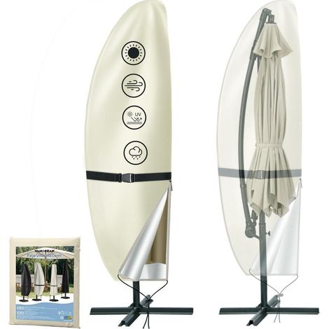 Sonnenschirm Schutzhülle 280cm Beige, 600D Oxford, Wasserdicht, UV-Schutz (1/5)