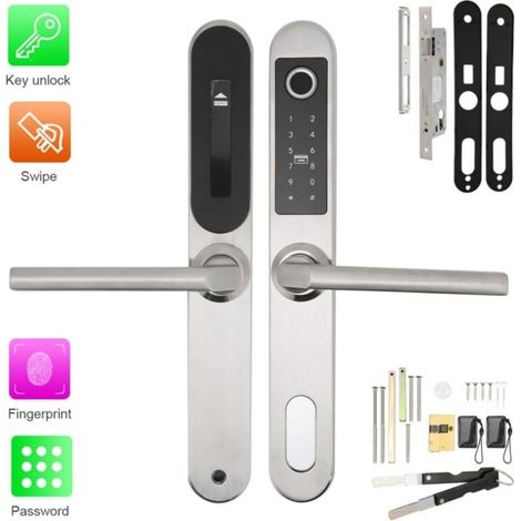 – Waterproof fingerprint lock – Unlocking via password and card – Capacity for 100 fingerprints – For doors 30-70mm (1/5)