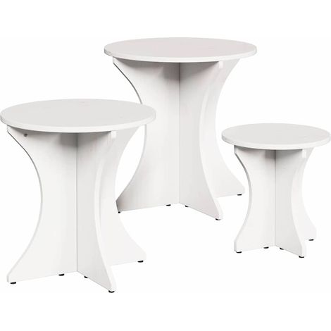 vidaXL Coffee Table 3 pcs White 46 x 46 x 47 cm (1/5)