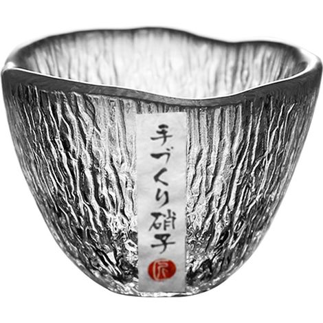 1 taza de sake, de vidrio grueso, resistente al calor, con borde redondeado, para degustación de té y vino. (1/5)