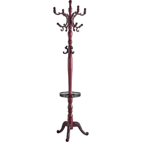 Porte manteau massif noyer-Multi-fonction design européen-Pieds antidérapants-Stable facile à monter-50x50x195cm (1/5)