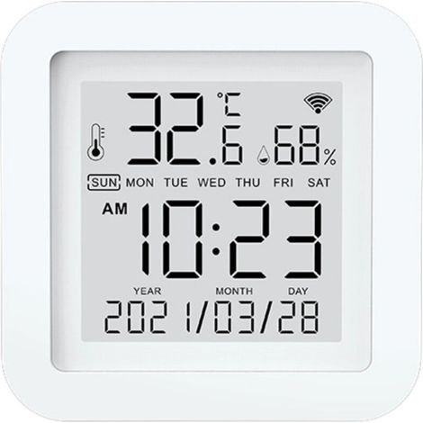 WLAN-Temperatur- und Feuchtigkeitsmonitor: Intelligenter Temperatur- und Feuchtigkeitssensor mit PIR-Bewegungsmelder, Lichtsensor und App-Benachrichtigungen Funktionen für Innenthermometer und Hygrome