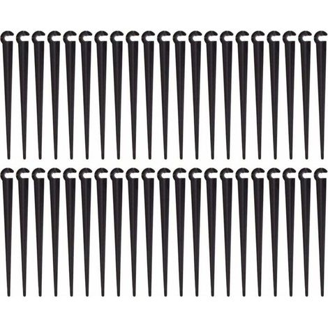 Piquets support tuyau irrigation, outils jardinage, goutte à goutte plastique, pour tuyau PVC 47 mm, paquet de 100 (1/4)