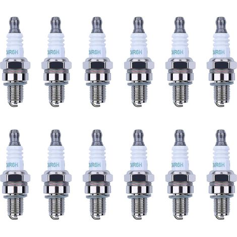 Bougies d'allumage, 12 pièces, universellement compatibles avec les tondeuses à gazon 2 temps, les tronçonneuses, les injecteurs et les moteurs de jardin - Convient aux accessoires d'allumage CMR5H/L7 (1/5)