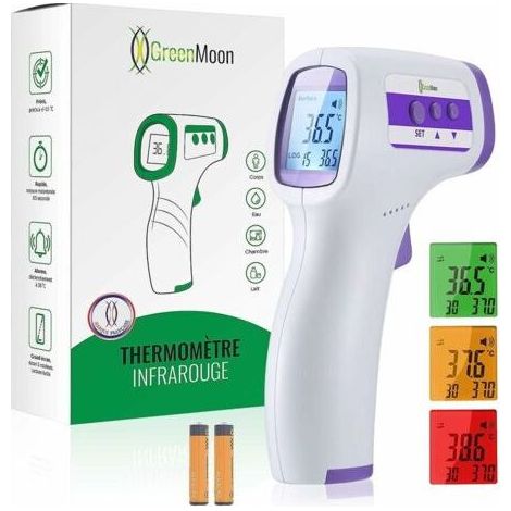Pair Thermomètre Frontal Thermometre Adulte Infrarouge, Thermometre Sans Contact, Écran Lcd, Fonction Mémoire, Thermometre Infrarouge Pour Enfant, Adulte, Objet (1/5)