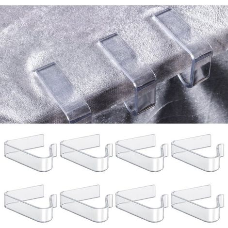 8pcs Pince à Nappe Plastique Transparente, Porte-Nappe Pour Table d'Épaisseur 1,7-3,5cm - Noël, Fête, Mariage d'Intérieur et d'Extérieur (1/4)
