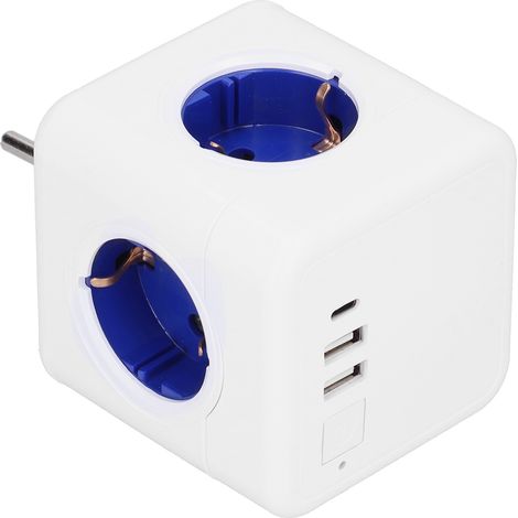 EU-Steckdose mit Multifunktionsanschlüssen, USB-Ausgang, Netzstecker, kabelloser Steckdosenverlängerungsadapter, EU-Stecker, AC 250 V (1/5)