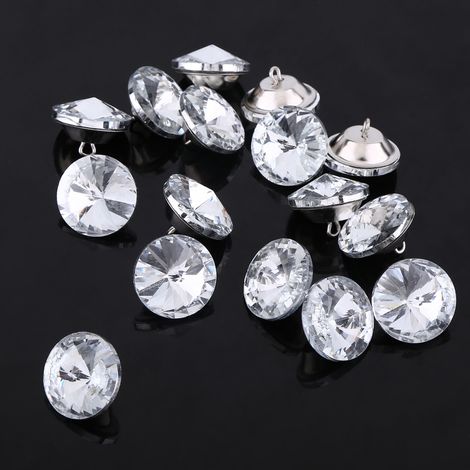 Lot de 50 boutons en strass et cristal de 25 mm pour la couture, le canapé et la décoration artisanale. (1/3)