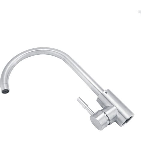 Robinet mitigeur rotatif sur pied en acier inoxydable durable et antirouille pour cuisine (2) (1/5)
