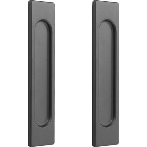 2pcs Poignées de Porte Coulissante Angle droit Autocollantes,Alliage D'aluminium or mat sans Perforation Coulissantes Grange,Fenêtres, Armoires 148mm (Gris (coin droit)) (1/5)