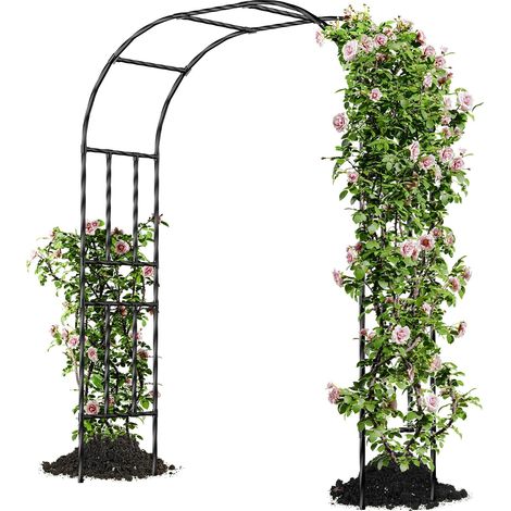 Garden Arch for Climbing Plants, 150 x 240 x 40 cm, Metal Arch for Roses, Decorative Outdoor Gazebo, Rust and Fade Resistant (1/5)
