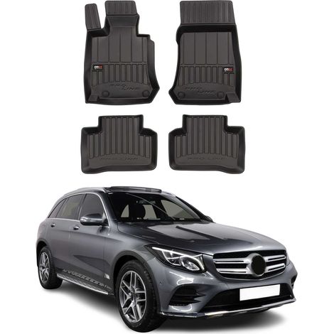 Tapis de Sol 3D TPE Premium Compatible avec Mercedes GLC53 2015-2019 Revêtement de Sol pour Voiture - Intérieur antidérapant - Bords Hauts - Noir (1/5)
