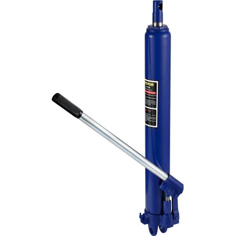 Vérin hydraulique longue course 8T, pompe à piston unique, base chape, pour chariot élévateur d'atelier, lève-moteur, bleu. (1/5)