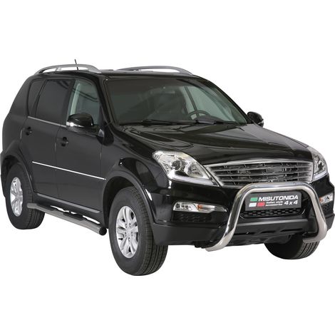 Pare-buffle Avant pour SsangYong Rexton W 2013-2017 76 mm en Acier Gris (1/5)