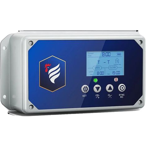 Abrepuertas para gallinero, 4 modos de control, pantalla LCD, enchufe europeo de 220 V. (1/2)