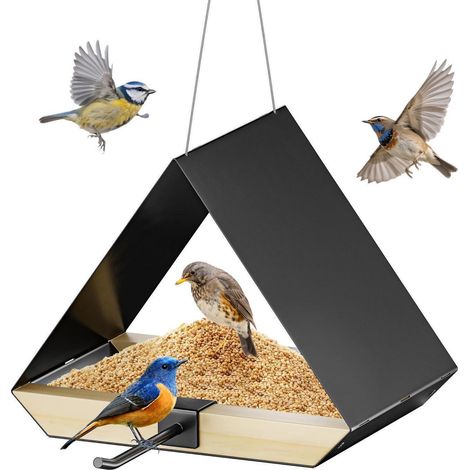 Metall Vogelhaus mit Dach, robust, belüftet, leicht zu reinigen, für Wildvögel