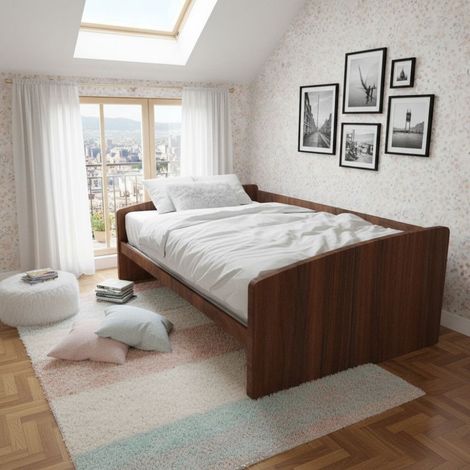 Divano letto singolo 120x190 - Ideale per camerette - Noce canaletto (1/5)