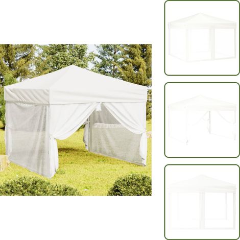 Tente de réception pliable avec parois Blanc 3x3 m - Tents Pliables - Abri Jardin - Gazebo - Parasol - Chapiteau Pliable (1/5)