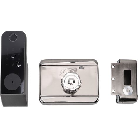 Serrure Connectée Sans Clé IP66 – Déverrouillage par Empreinte Digitale, Code, Carte & Clé – Contrôle Bluetooth – Batterie Faible & Recharge USB-C – Pour Porte Extérieure & Intérieure (1/5)