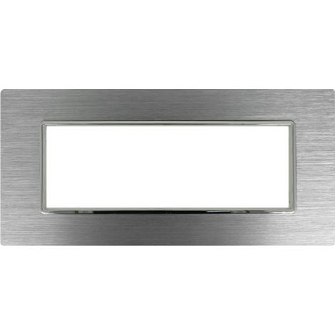 Placca Luxury 506 6M In Metallo Satinato Colore Argento Compatibile Con Bticino Axolute SD21006-7MT (1/2)