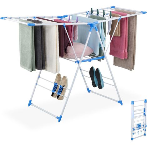 Tendedero plegable con 2 alas y zapatero