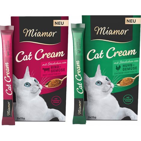 Miamor Katzencreme Gesunde Leckerlis – Miamor Katzencreme-Mix mit Gemüse 2 x 75 g