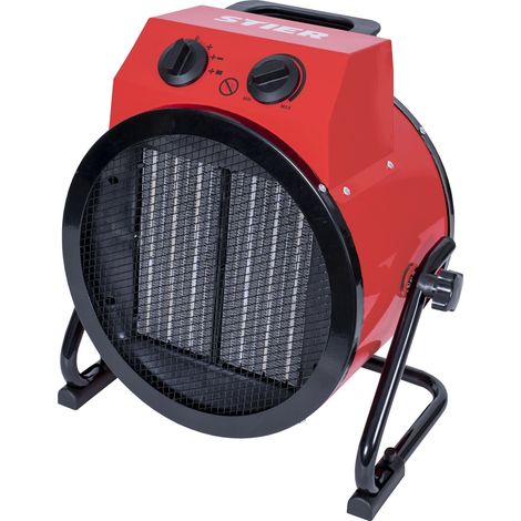 STIER Keramik-Heizlüfter 5,0 kW, stufeloses Thermostat, Elektroheizer, Heizgerät. Heizstrahler für Werkstatt, Camping, Lagerhallen, Garage, 400 V, 50-60 H, 5000 Watt Leistung (1/5)