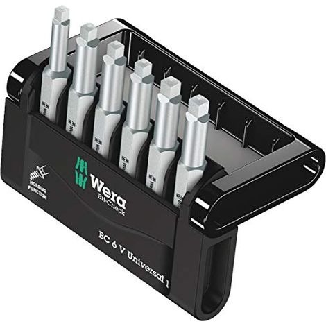 Wera Bit-Check 6 V Universal 1 05056478001 Kit inserti 6 parti Quadrato interno Torsionszone (1/4)