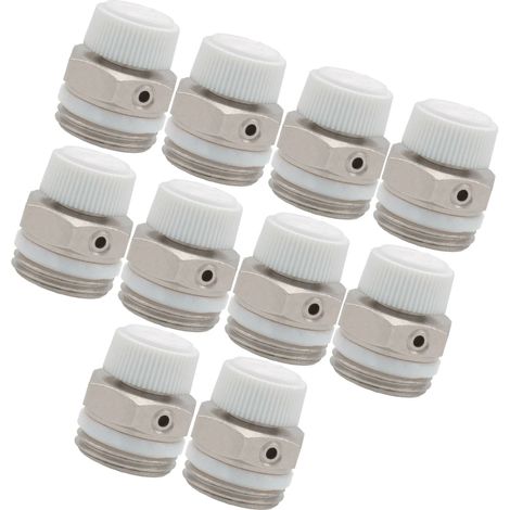 Schläfer 7041010 Valvolina di Sicurezza Manuale di Spurgo e Sfogo aria con scarico girevole per Termosifone, Radiatore Riscaldamento, Valvola 3/8" di Sicurezza per Caloriferi e Termoarredo. 10PZ (1/5)