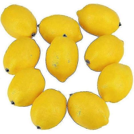 Lot de 20 citrons artificiels (faux fruits) pour la décoration intérieure et les fêtes (3 x 2 pouces). (1/5)