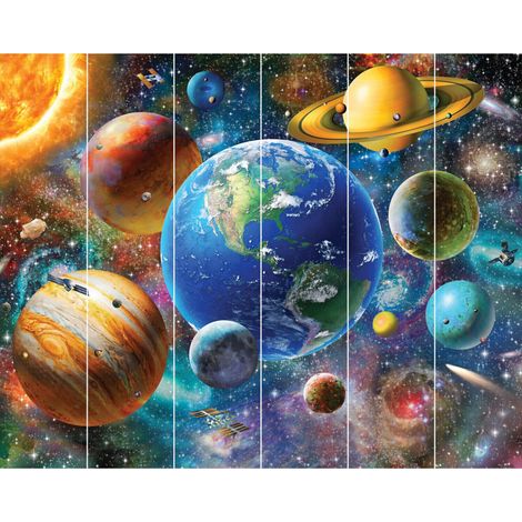 Papier peint mural Walltastic Système Solaire Aventure Spatiale 305x244 cm (1/4)