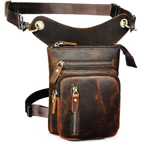 Herren Motorrad Beintasche aus Canvas und Leder, wasserdicht (1/5)