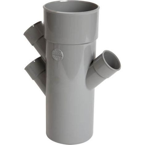 Nicoll – Culotte 45° triple parallèle PVC mâle-femelle Ø100 – 3 branchements femelles Ø40 – Raccord évacuation pour petits collecteurs