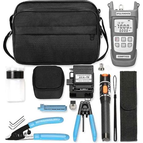 Kit Pro Installation Fibre FTTH - Testeur VFL 10km + Power Meter - Coupe-Câble AUA-7S - Dépannage Réseau Haut Débit (Inclus Localisateur 5km (1/4)