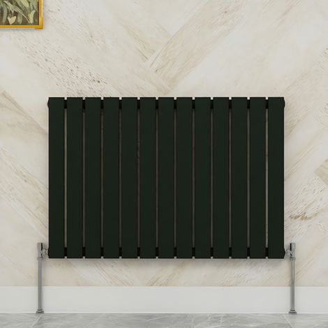 SKY Bathroom 600x884mm Single Black Horizontal Flat Panel Radiator Designer Central Heating Radiator