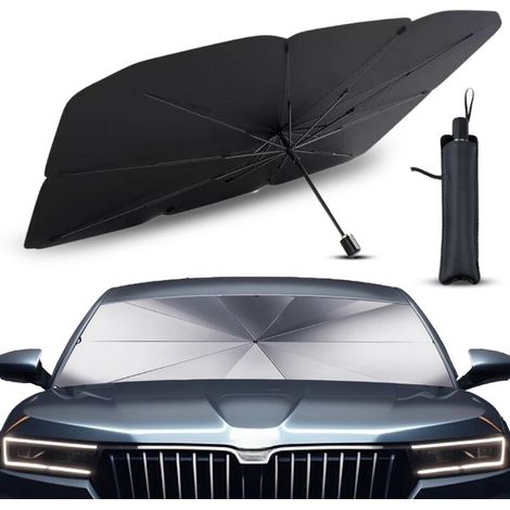 Pare Soleil Voiture Pare Brise Avant. Parapluie Soleil SUV et Camion Pare-soleils pour Pare-Brise Avant Auto résistant aux UV avec axe Rotatif à 360° et revêtement en Titane (1, 140 x 80 cm) (1/5)