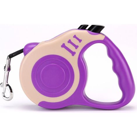 Corde de traction pour animaux de compagnie beige violet 13113cm 1 corde rétractable pour chien de 3 mètres durable et pratique (1/5)