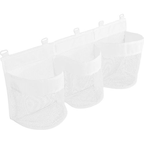 Sac de rangement pour jouets de bain - Salle de bain - Montage en angle - 1 pièce - Blanc (1/5)