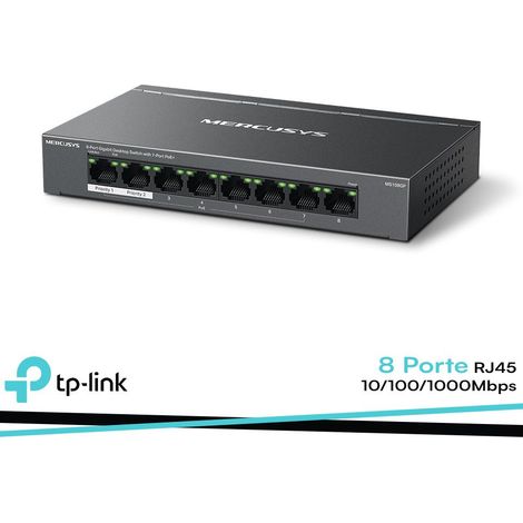 SWITCH DESKTOP 8 PORTE GIGABIT 10/100/1000MBPS DI CUI 7 POE+ (1/3)