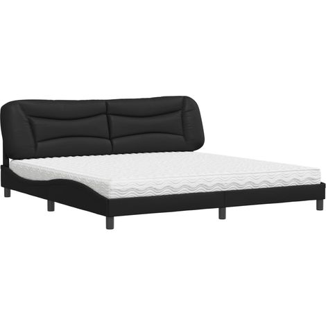 Maison Exclusive - Letto con Materasso Hvar Nero 200x200 cm in Similpelle (1/5)