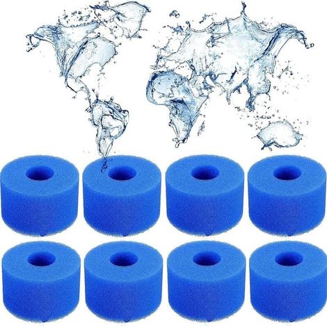 AIPERQ Lot de 8 filtres en mousse de type S1, spa pour Intex S1, réutilisables, pour piscine de type S1, pour piscine, aquarium, spa. (1/4)